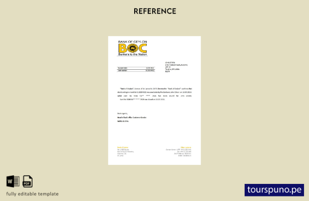 lista para imprimir plantilla de referencia de cierre de BOC de Sri Lanka